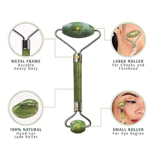 Facial Massager Jade Roller & Gua Sha Tool Natural Himalayan Stone for Face Neck Healing Skin Wrinkles & Serum Application view 2