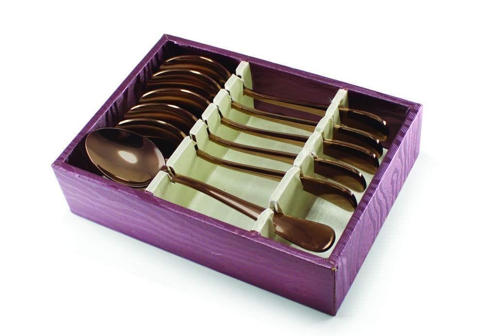 FnS Customized Black Volga Dinner Spoon 6 Pc Set with Gift Box Packaging view 2
