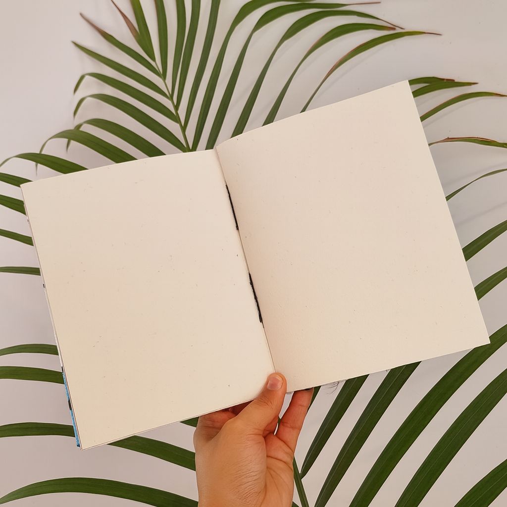 Handmade Butterfly Print Eco-Friendly Diary with Wooden Button Closure view 2