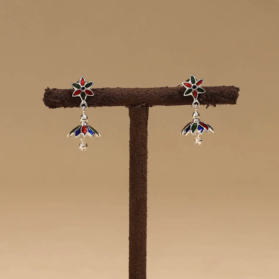 Multicolor - Handcrafted Paka Meenakari Earrings 120