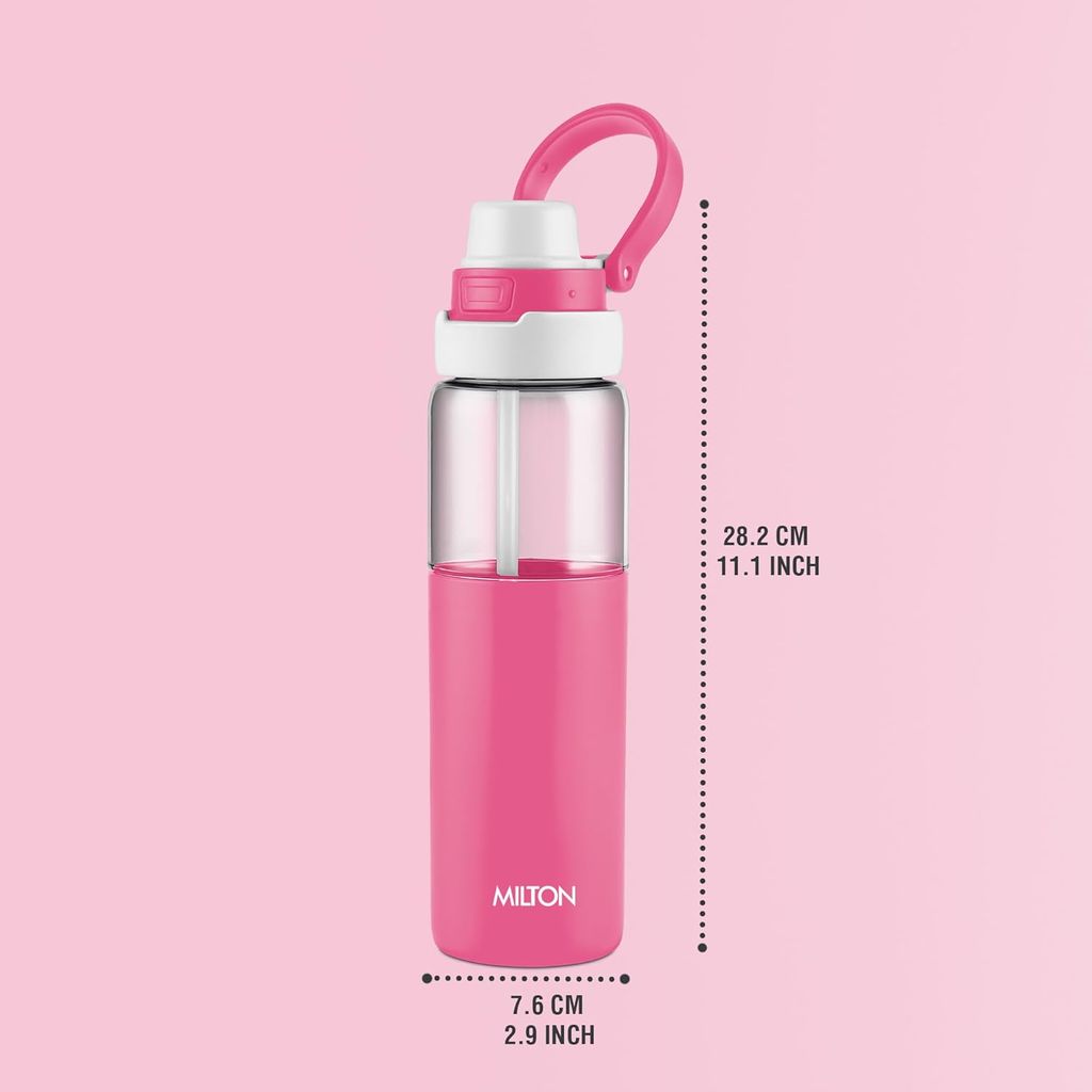 MILTON Navi 800 2-in-1 Lid Sip or Gulp Water Bottle 800 ml | Sturdy Handle I BPA Free| Food-Grade | One-Touch Open | Leak-Proof | Ideal for Office, School, College, Gym view 2