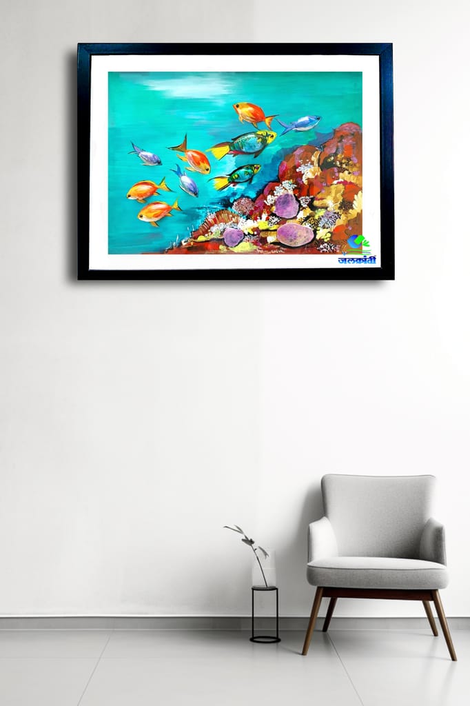 Handmade fish shell painting 223 view 2