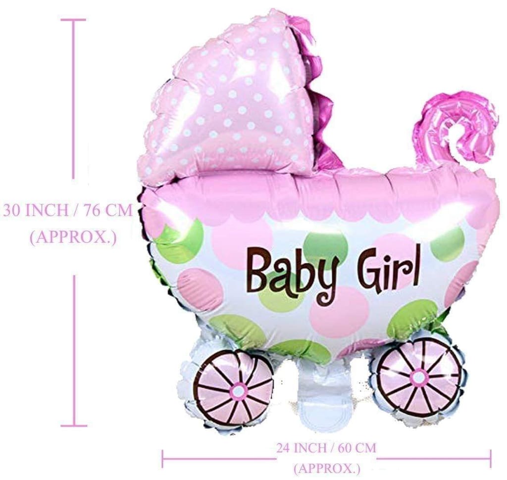 Clastik Baby Shower Pram Foil Balloons / Cradle Shape Foil Balloon / Baby Shower Decoration Material (Pack of 2) view 2