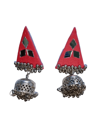 handmade red colour chokar with earrings and bangels set for women and Girls view 2