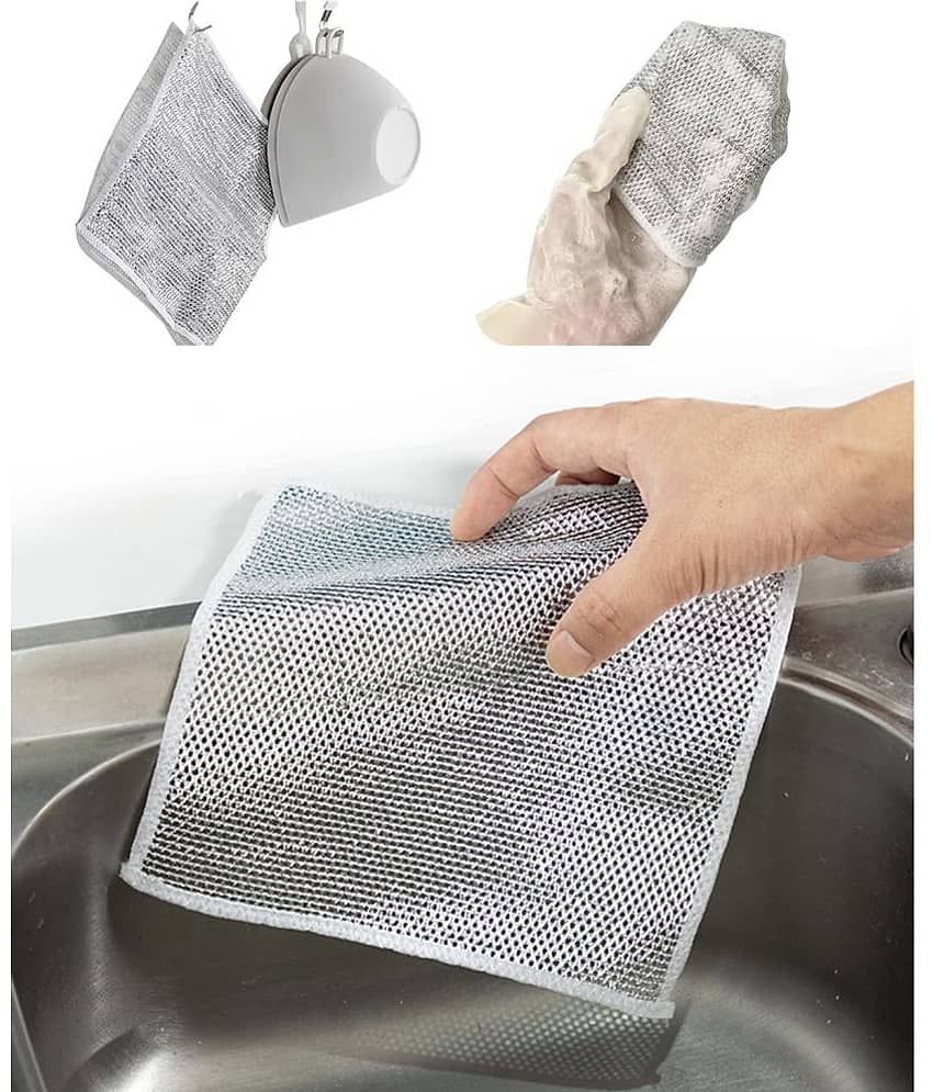 DHSMART Wire Dishwashing Rags for Wet and Dry Dishwash Bar Non Scratch Scrubbing Pads 1 no.s Pack of 5 view 2