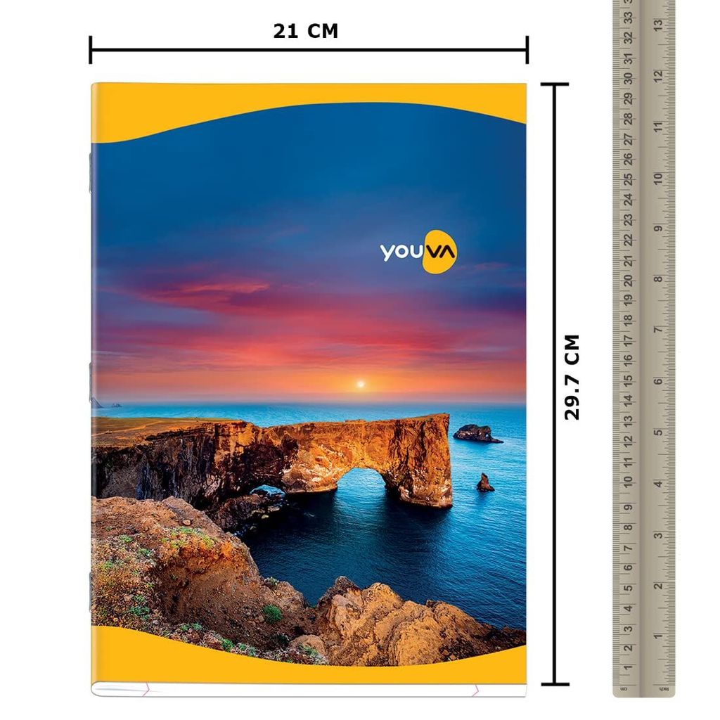 Navneet Youva | Long Book | Soft Bound / Soft cover Notebook for students | A4 size - 21 cm X 29.7 cm| Single Line| 140 Pages view 2