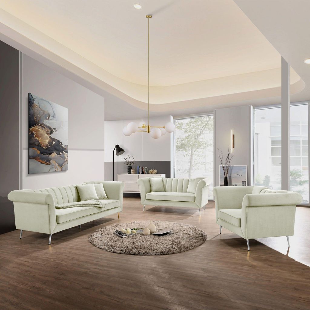 ARENA TDSF601 (3+2) Sofa Set (Cream/Grey) view 2