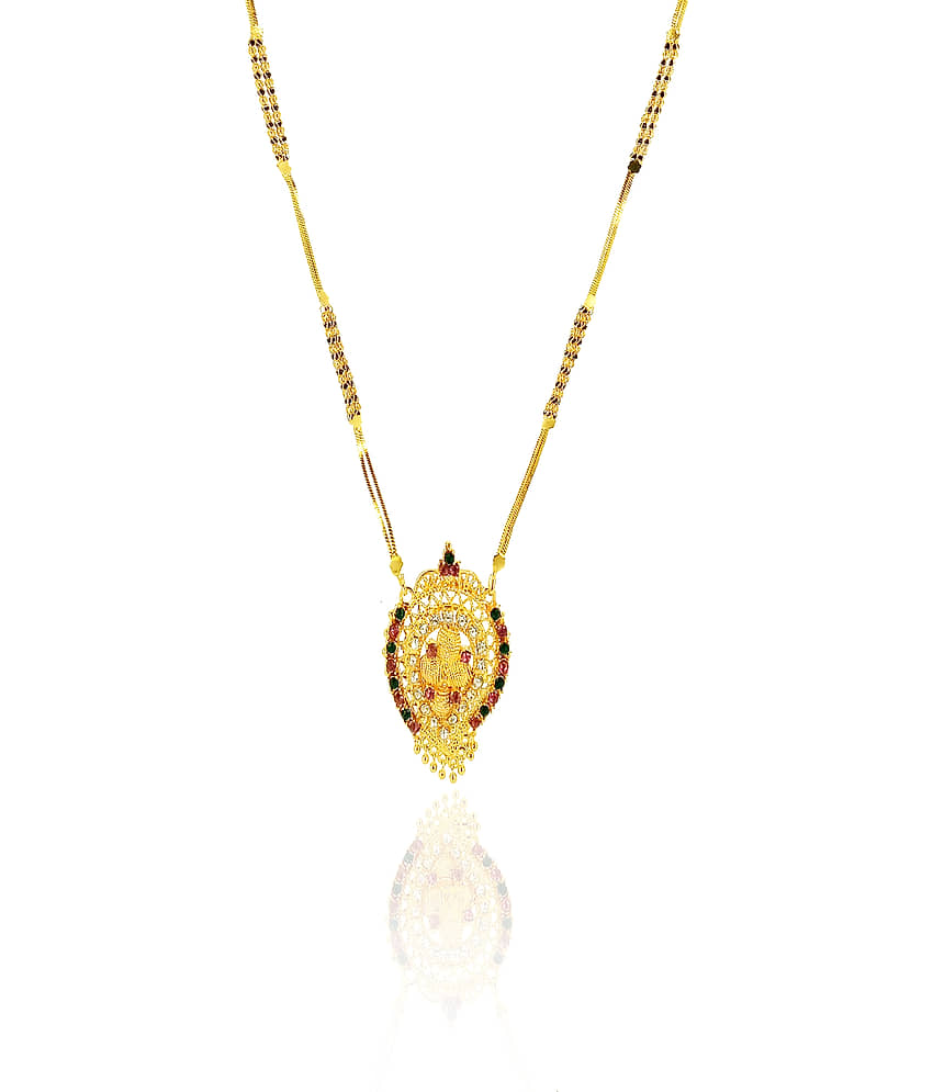 KRIMO GOLD PLATED ROYAL DESIGN MANGALSUTRA FOR WOMEN-100129 view 2
