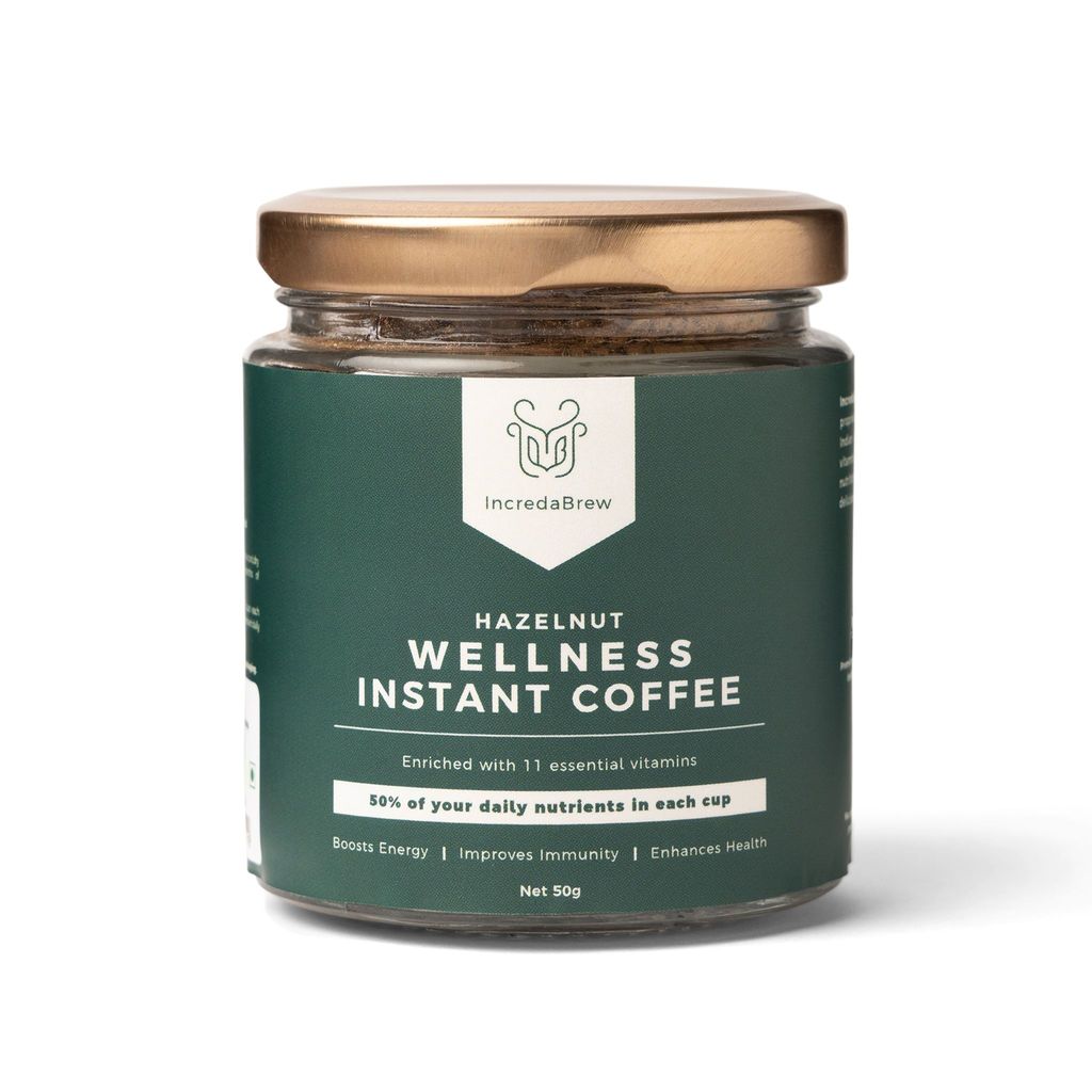 Hazelnut Wellness Instant Coffee - 50 gms Jar + Free Mug view 2