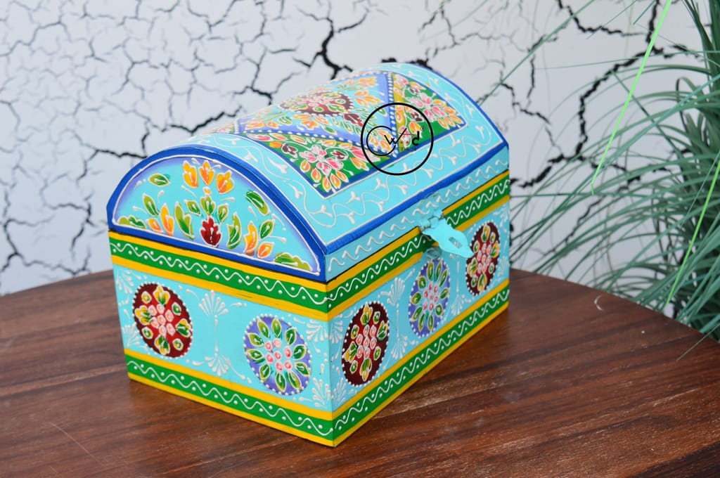 Creative Handicrafts Decorative Hand Painted Wooden Box for Jewellery, Storage view 2