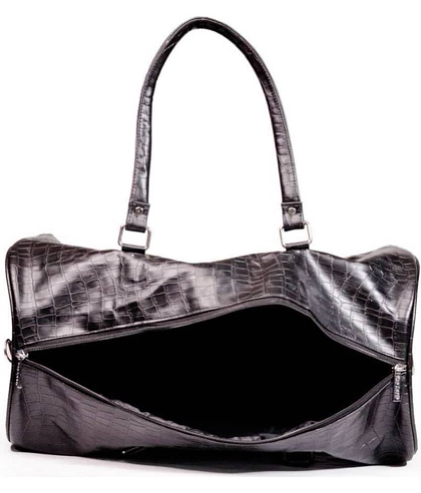Man Arden - Black Leather Duffle Bag view 2