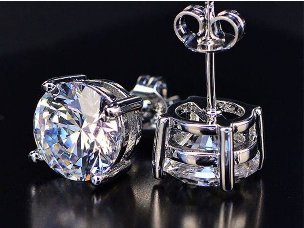 Trendy Fashion Diamond Studded Stainless Steel Stud Earrings for Men and Boys & Girls(1 Piece)