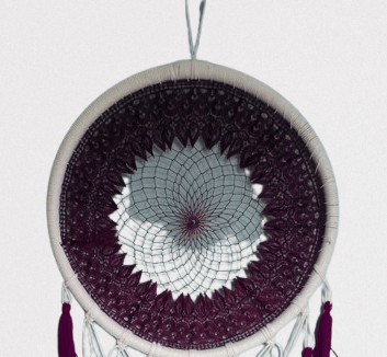 Handmade Purple & White Dream Catcher Wall Hanging view 2