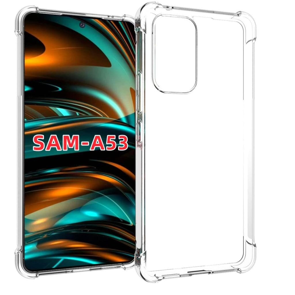 USTIYA for Samsung Galaxy A53 Case Clear TPU Four Corners Cover Transparent Soft funda