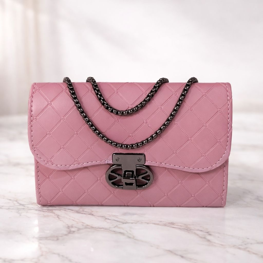 Quilted Design Sling Bag For Women | Chain Strap | Trendy Shoulder Bag view 2