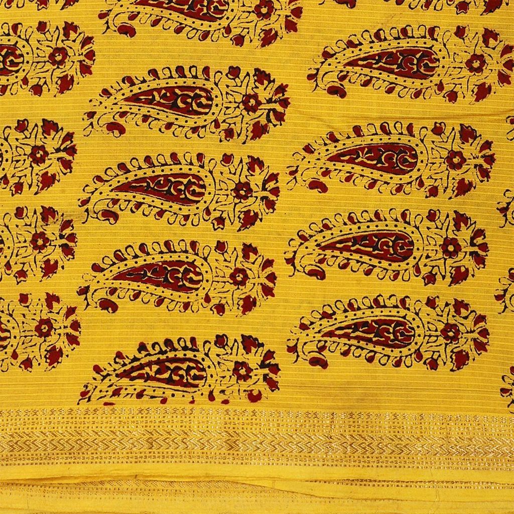 HANDLOOM CHANDERI 03 PCS BAGH PRINTED SUIT (SKU - 1RBS02260221 Suit 115) view 2