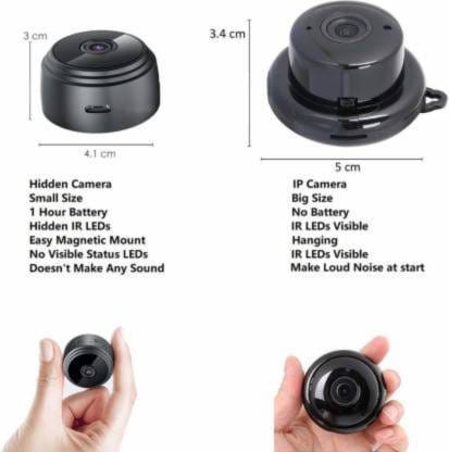 Best Quality 1080p HD Mini WiFi Spy Secret Wireless IP CCTV Camera Supports 128GB MicroSD Card Spy Camera (1 Channel) view 2