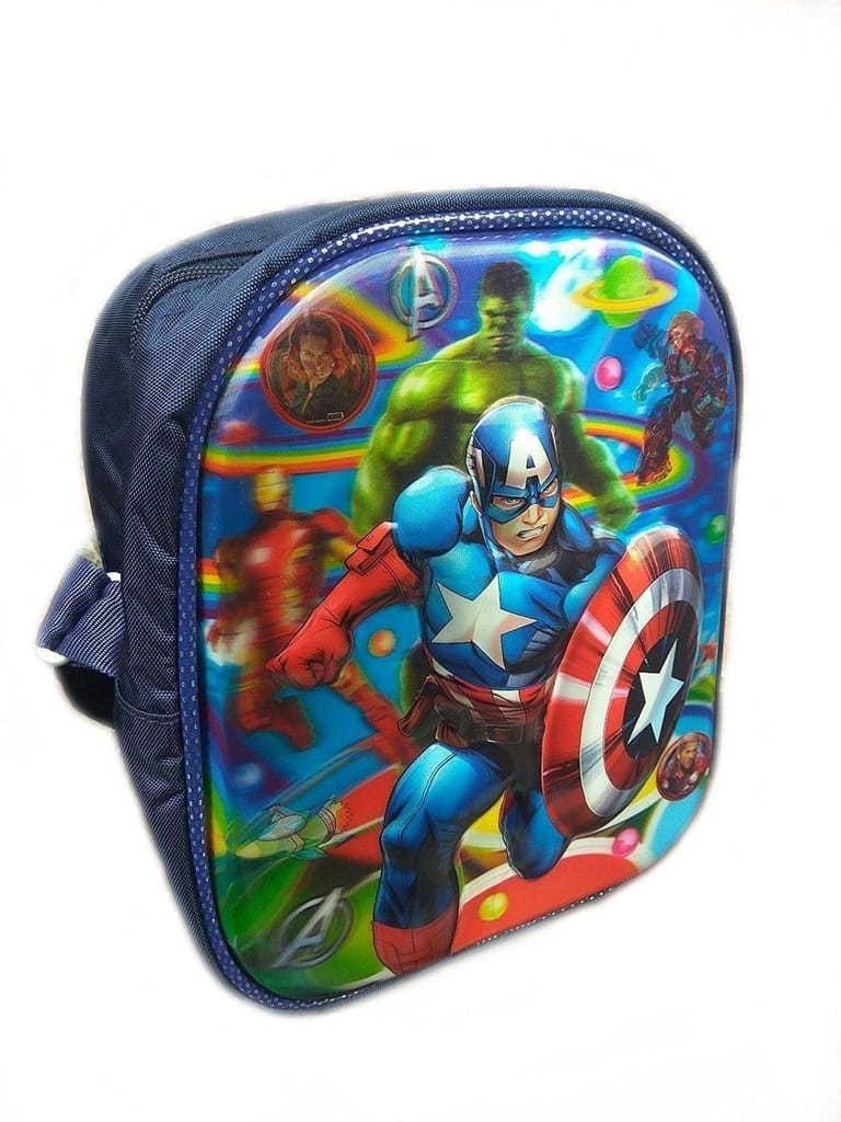 School Kids Bag Backpack 3D Effect Embossed 11 Inches Suitable Up to 2-5 Years (playschool, Kindergarten, Travel/Picnic Bag (Avengers) view 2