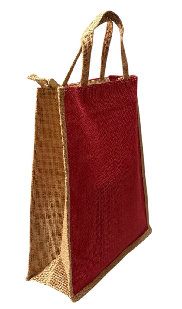 Red Jute bag view 2