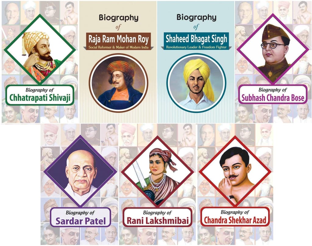 Biography of Sardar Vallabhbhai Patel, Rani Lakshmibai, Shaheed Bhagat Singh, Chandra Shekhar Azad, Subhash Chandra Bose, Chhatrapati Shivaji & Raja Ram Mohan Roy (Set of 7 Books) [Paperback] [Oct 13, 2023] RPH Editorial Board