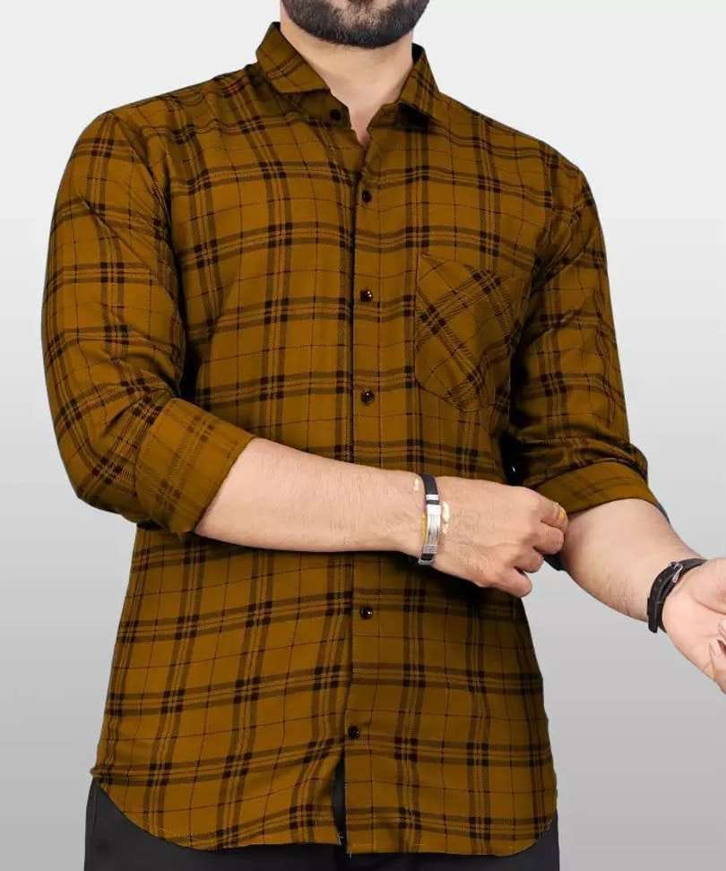 Men’s Blue Checkered Casual Shirt | Slim Fit Cotton Shirt for Men | Full Sleeve Stylish Check Shirt for Daily Wear