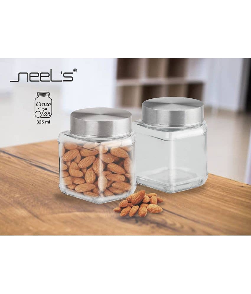 CROCO JAR - Silver Glass Food Container ( Pack of 6 ) view 2