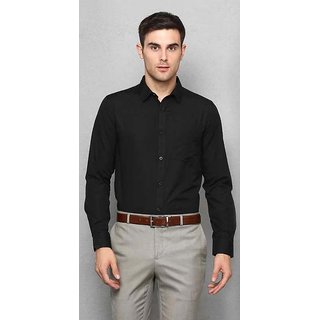 Baleshwar Black Cotton Blend formal shirt view 2
