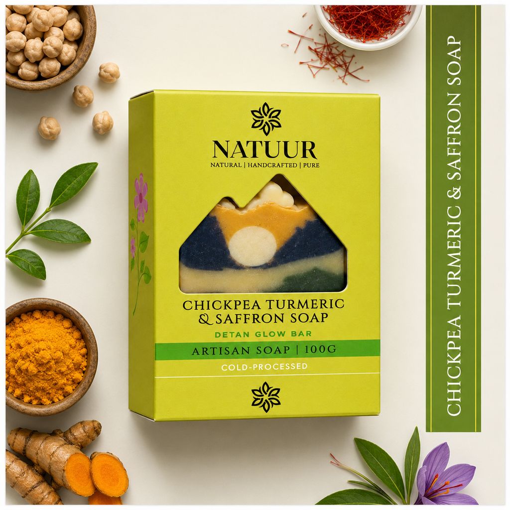 GLOW Chickpea, Turmeric and Saffron Artisanal Cold Processed Beauty Bar view 2
