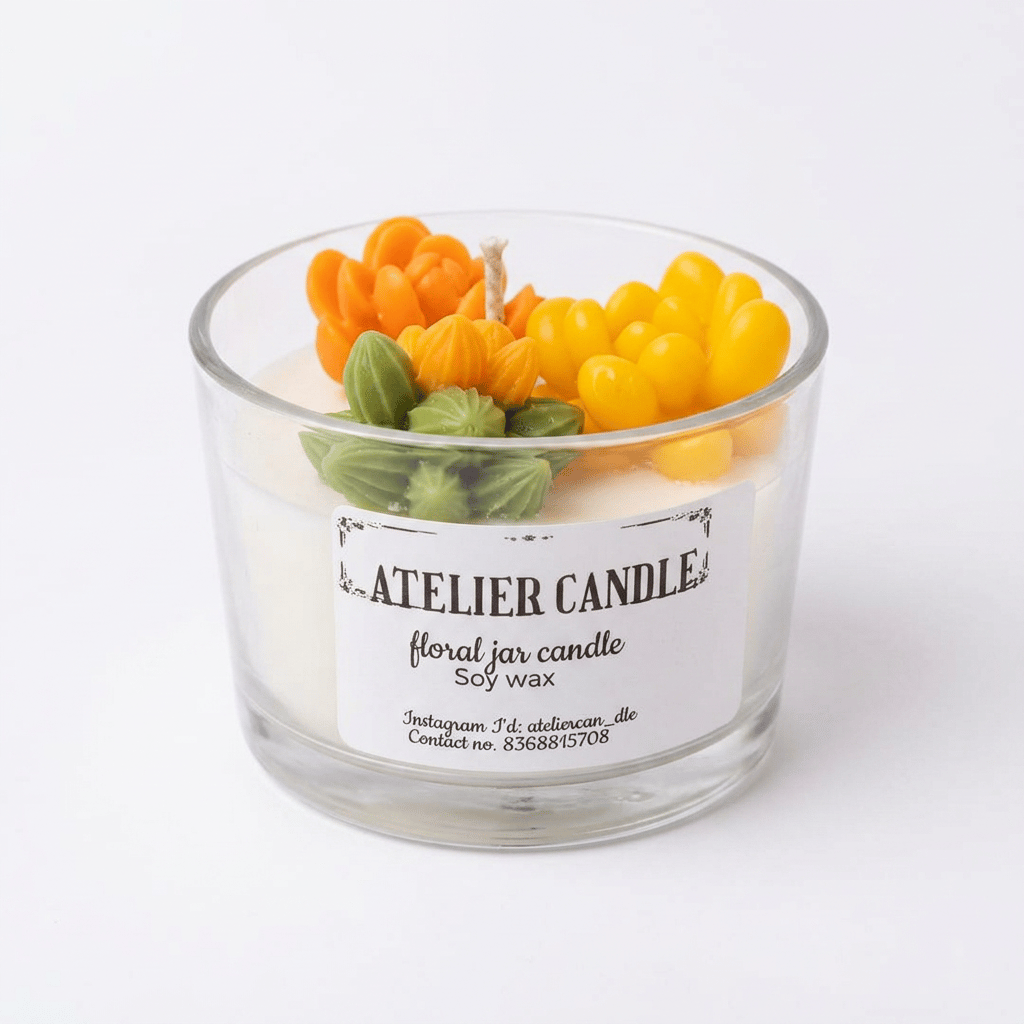 Floral jar Candle view 2