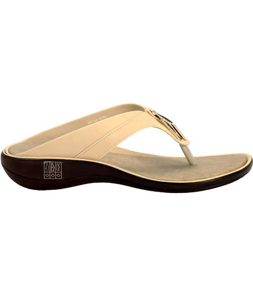 KHADIM Beige Flats view 2