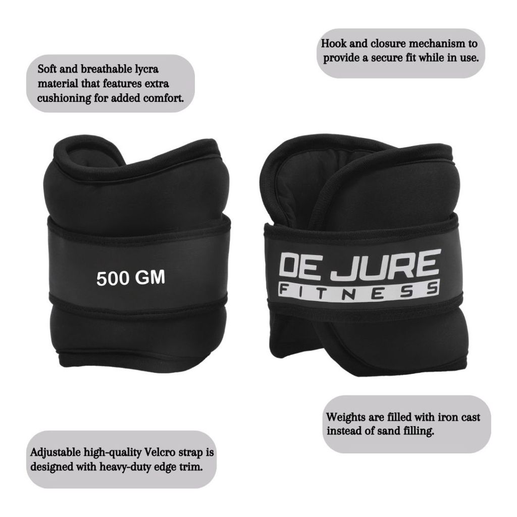 DE JURE FITNESS Ankle & Wrist Weight Set, Adjustable Strap view 2