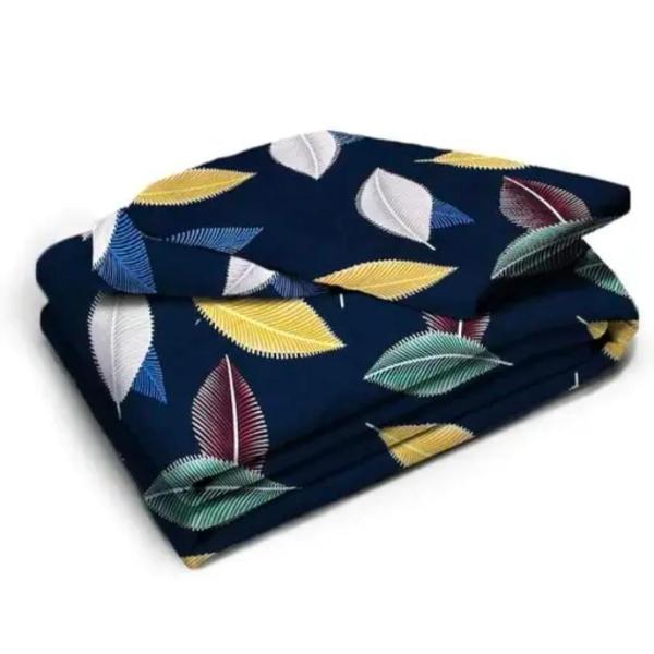 Homdazal Microfibre Abstract Queen Size (Navy Blue with Flower) view 2