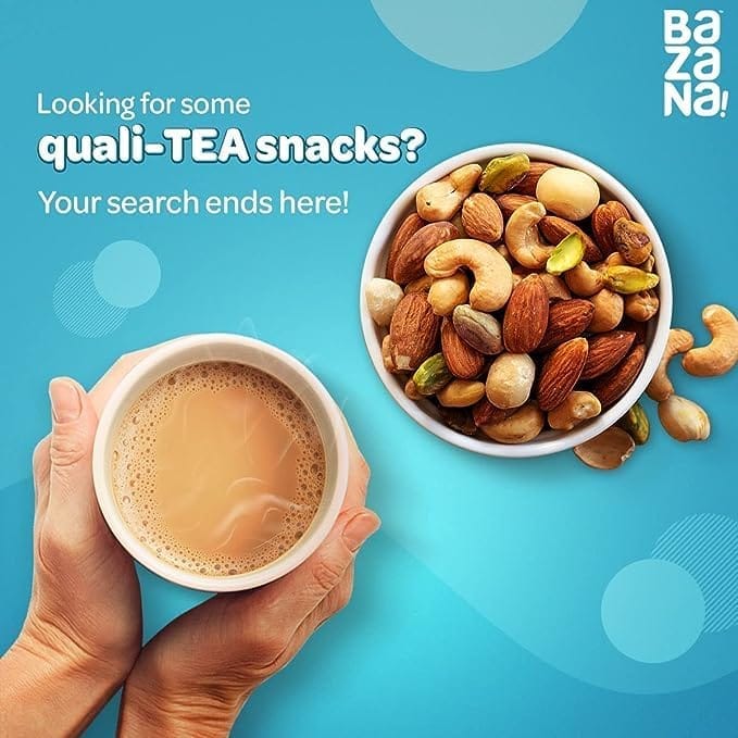 Bazana Roasted Salted Almonds (190g) and Cashews (180g) - Irresistible Dry Fruit Combo for Nut Lovers - Premium Roasted Nuts Combo Pack (2 Pack) view 2