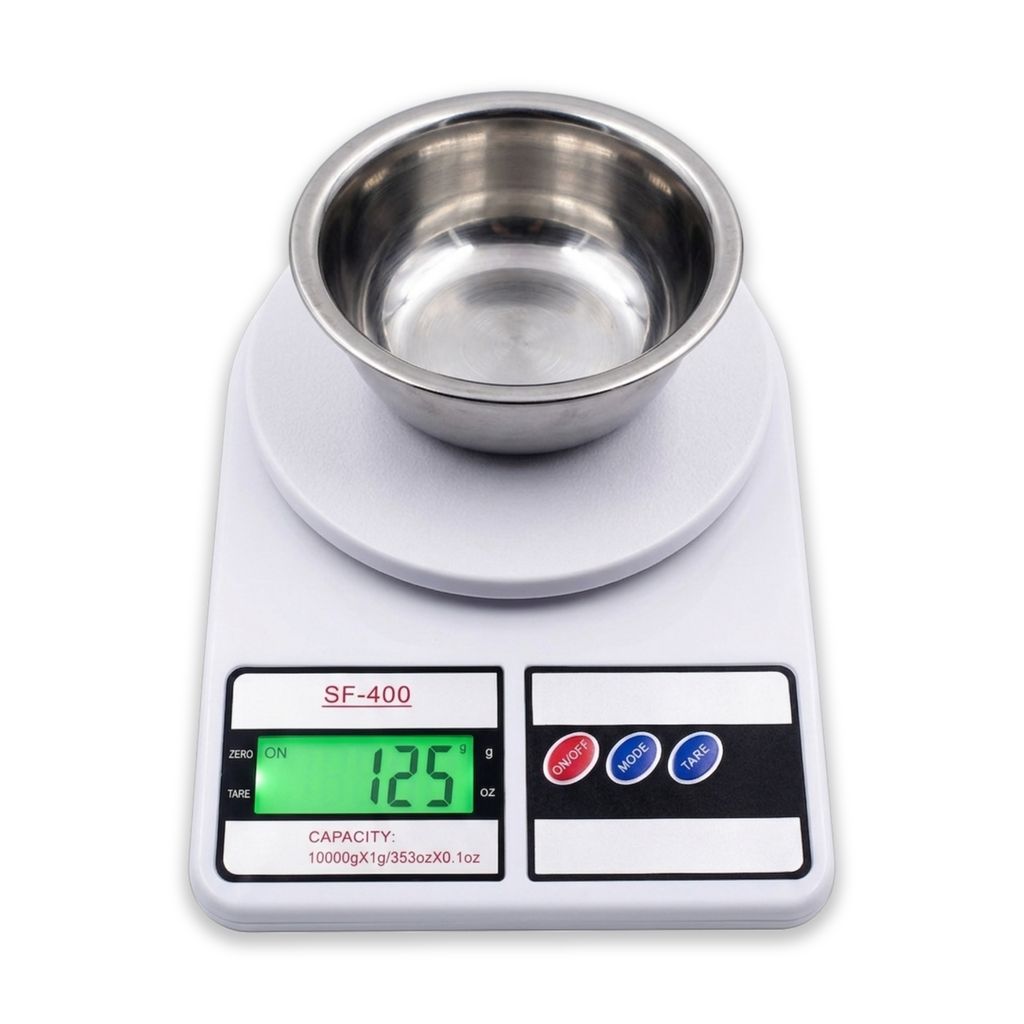 Digital Kitchen Weighing Scale (10kg Capacity) | High Precision Electronic Scale with LCD Display | 1g Least Count for Kitchen, Shops & Courier Parcels | Zero Function & Battery Operated (White) view 2