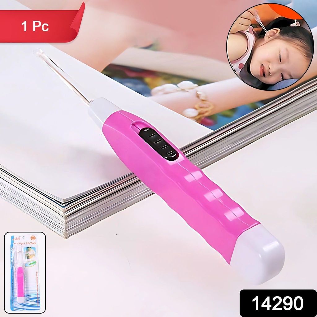 Pink LED Flashlight Earpick with Tweezer (1 Pc) view 2