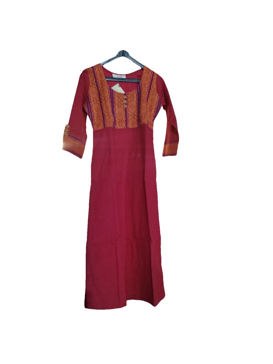 Maroon Kurta with Intricate Detailing view 2