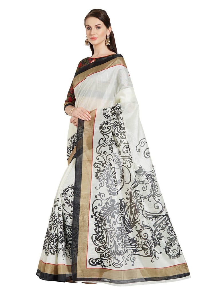 Florence Art Silk with Blouse Piece Saree view 2