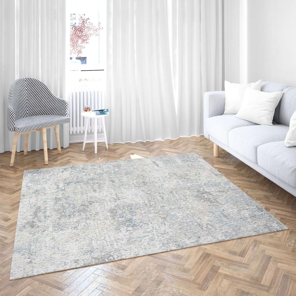 Neu Looms Handcrafted Viscose Wool Anti-Skid Rug Elegant & Comfortable for Bedroom, Living Room, Nursery, Dorm & Playroom view 2