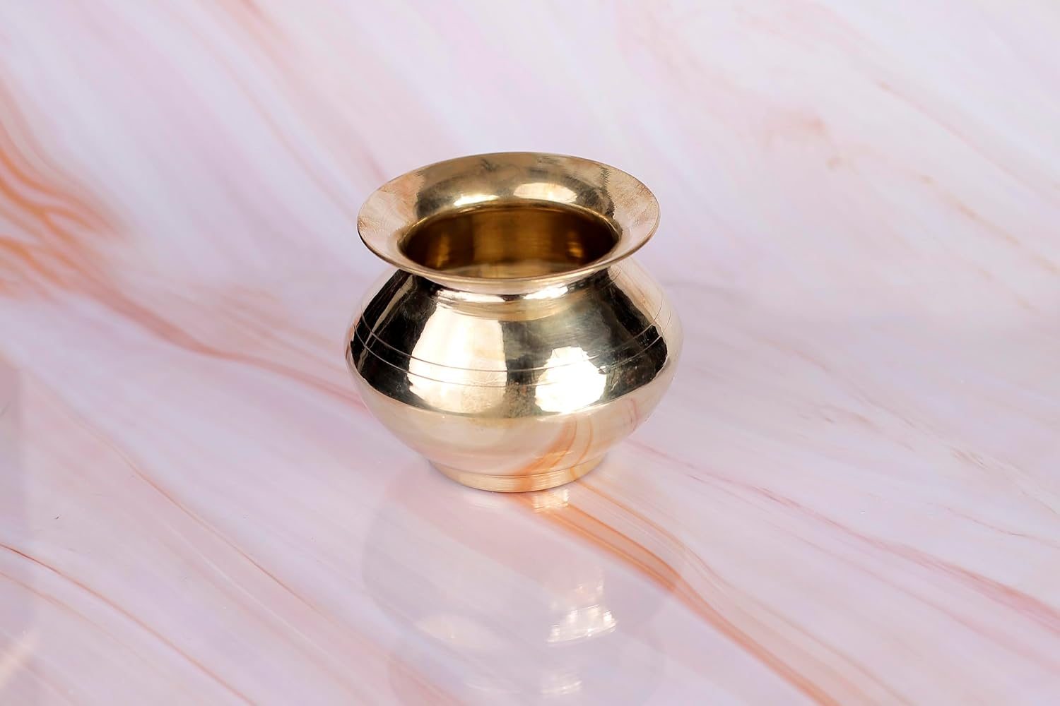 Aatm Pure Brass Lota - Handcrafted Traditional Kalash, 5 x 5 Inch - Brass Puja Pot for Temple Rituals, Festivals, Water and Daily Use view 2