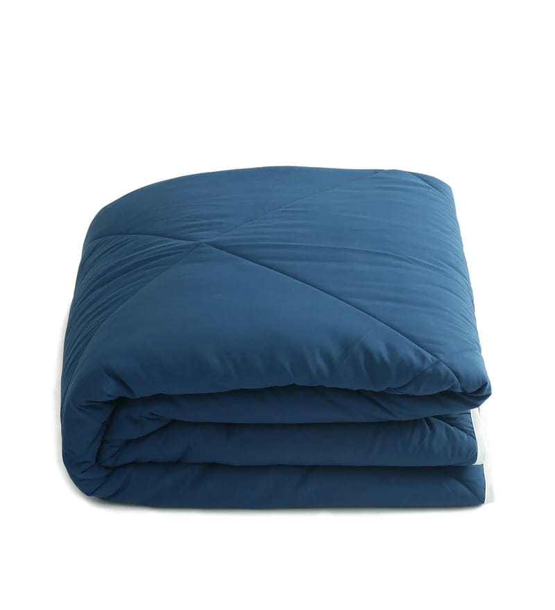 CoolBreeze All Weather /A/C Comforters Quilts blanket Reversible Royal blue and white By Orchid Homez 200GSM (254x244 cm) view 2