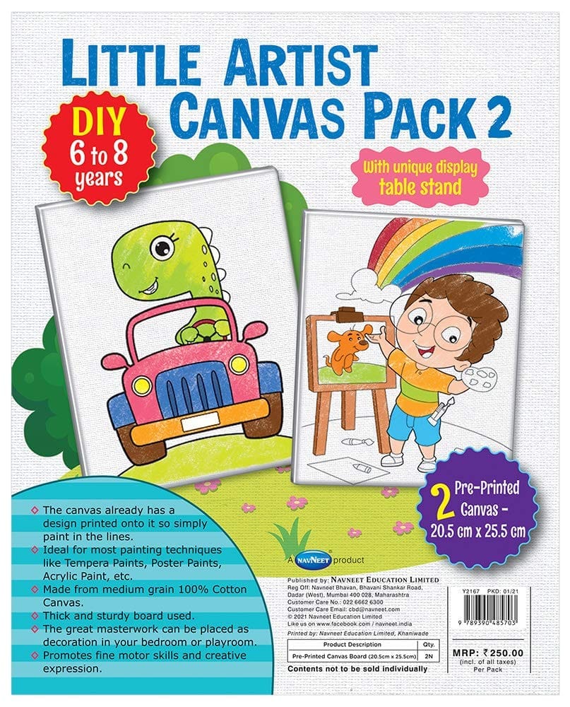Navneet Little Artist Canvas Pack 2 - for 6 to 8 Years Kids (Pack Contains 2 Canvas Boards) view 2