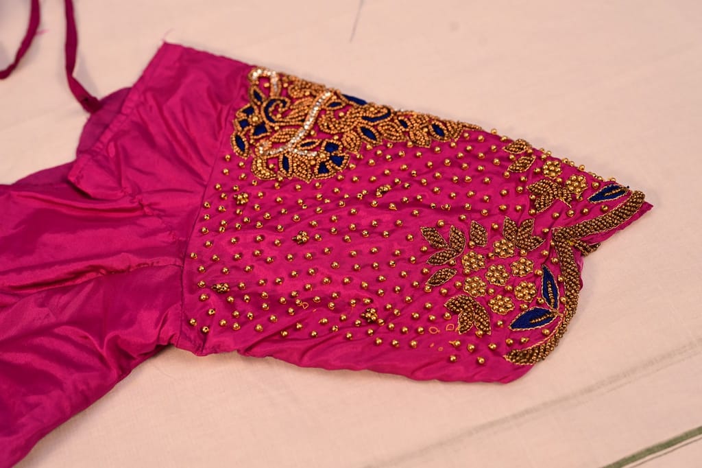 Pink Hand Embroidered Blouse view 2