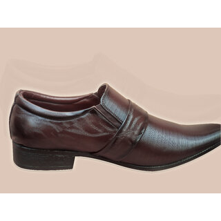 LT Brown Men's Formal Slip-On Shoes with TPR Sole | Comfortable Office & Casual Wear