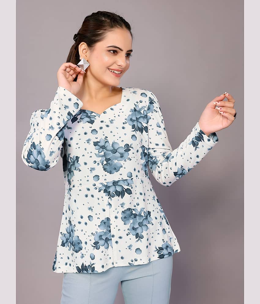 NightBlue Women Printed Top With Trousers Co-Ord Set ( Blue ) view 2