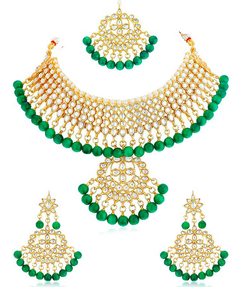 Sukkhi Green Alloy Necklace Set ( Pack of 1 ) view 2