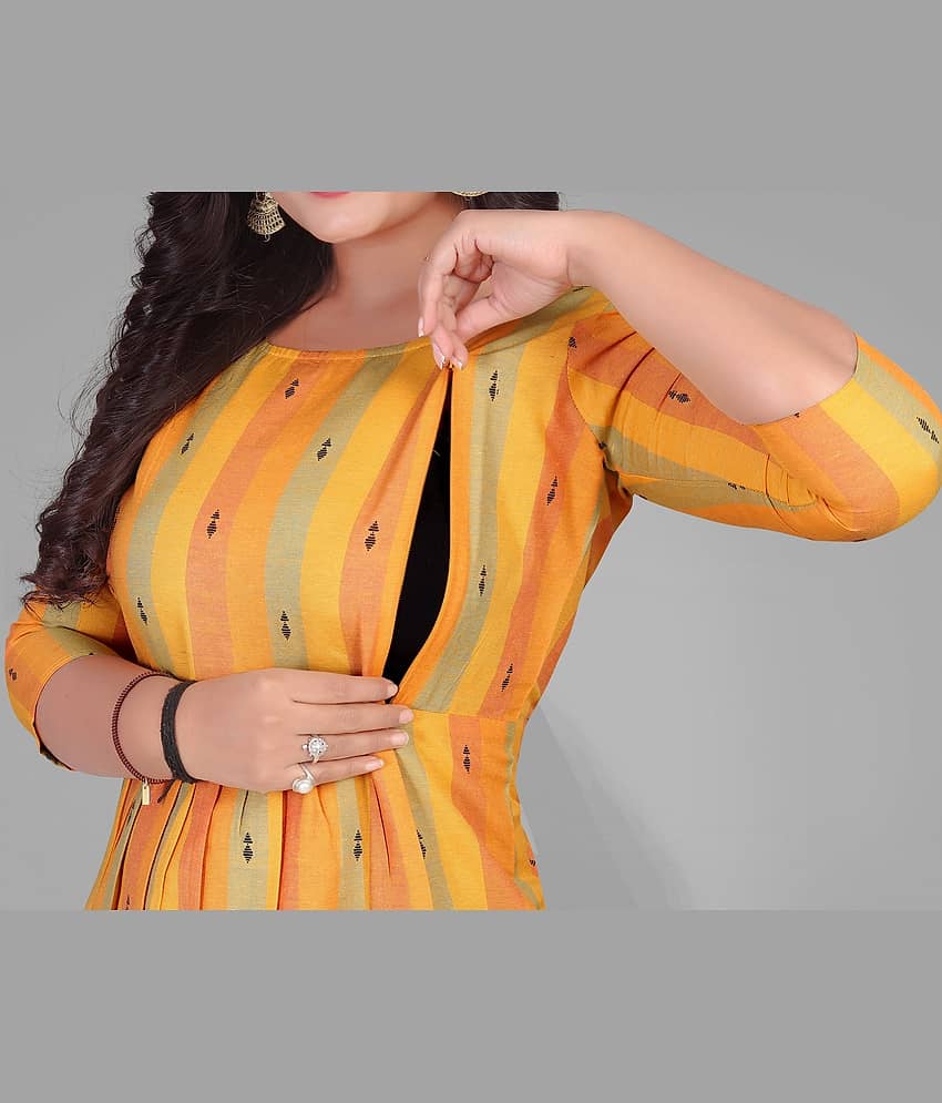 Parastri Yellow Cotton Maternity Tops view 2