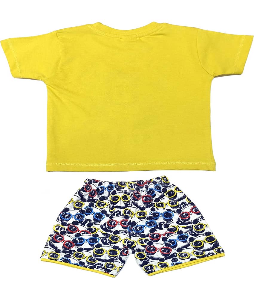 Kideon Pack of 1 Baby Boys 100% Cotton Top & Shorts ( Yellow ) view 2