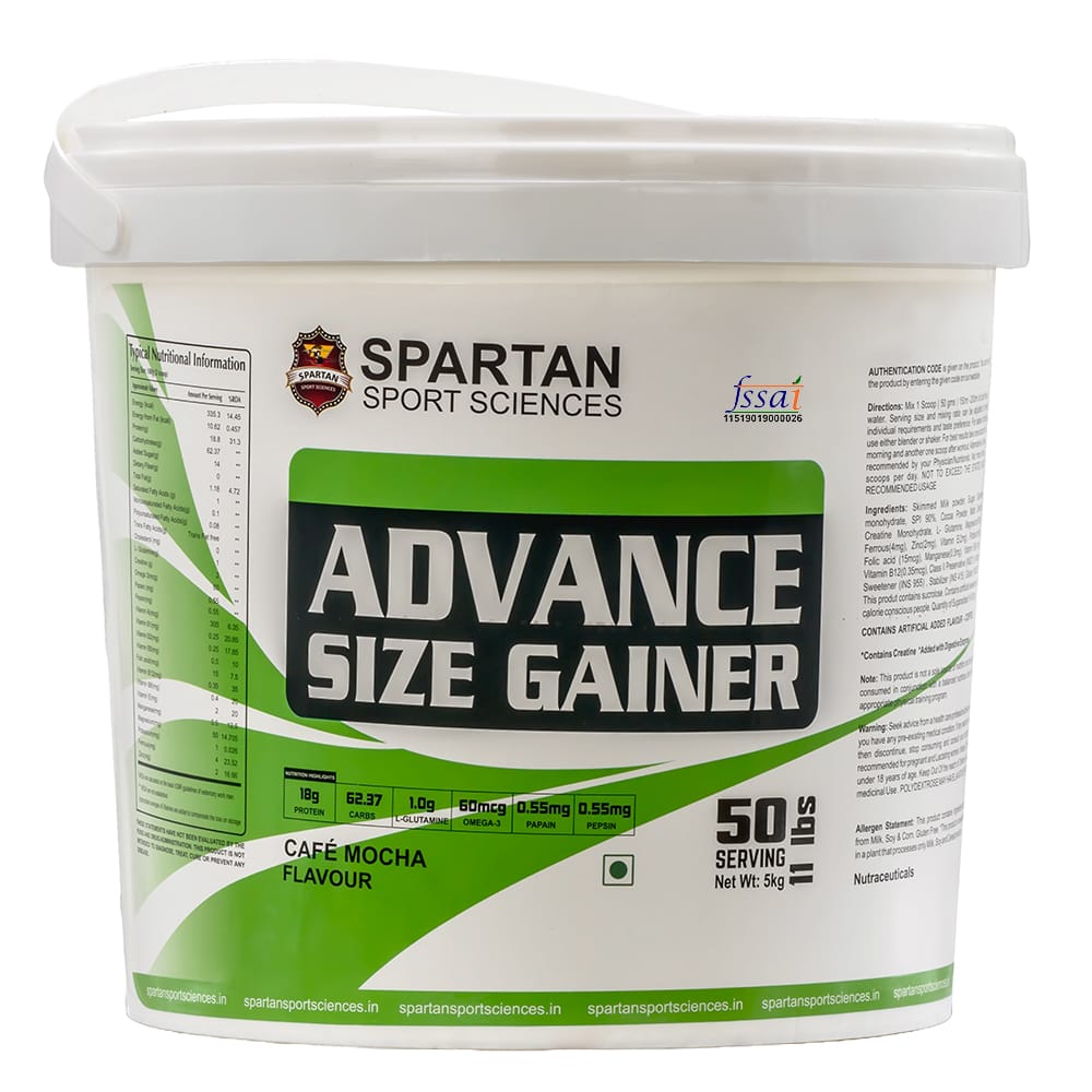 SPARTAN SPORT SCIENCES Advance Size Gainer | Muscle Mass & Weight Gainer Powder with Highest Protein and Carbohydrates with 13 Multivitamins & Minerals for Men & Women view 2