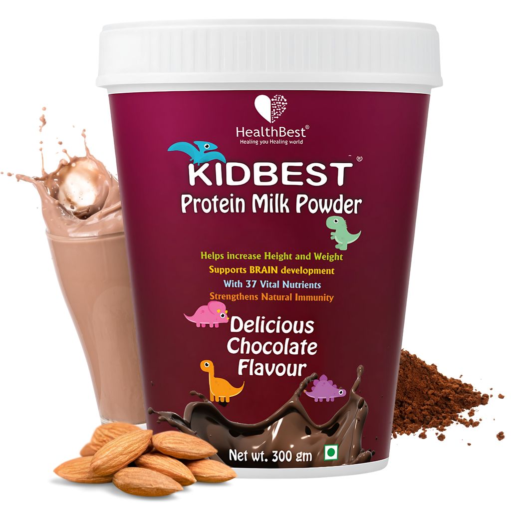 HealthBest Kids Protein Milk Powder | Healthy Growing | Chocolate Flavor - 300gm