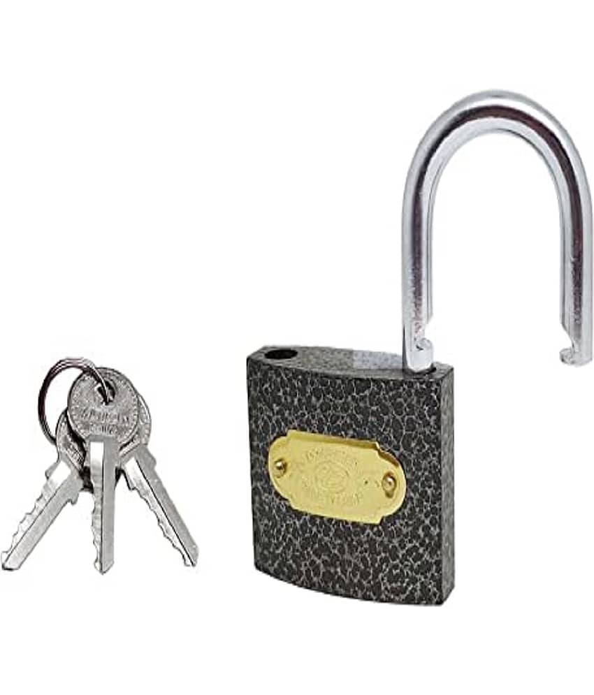 multi type alfa bets key chain Pressing Hard Stainless Steel black Finish Lock with 3 Key (lock 63 mm ) view 2